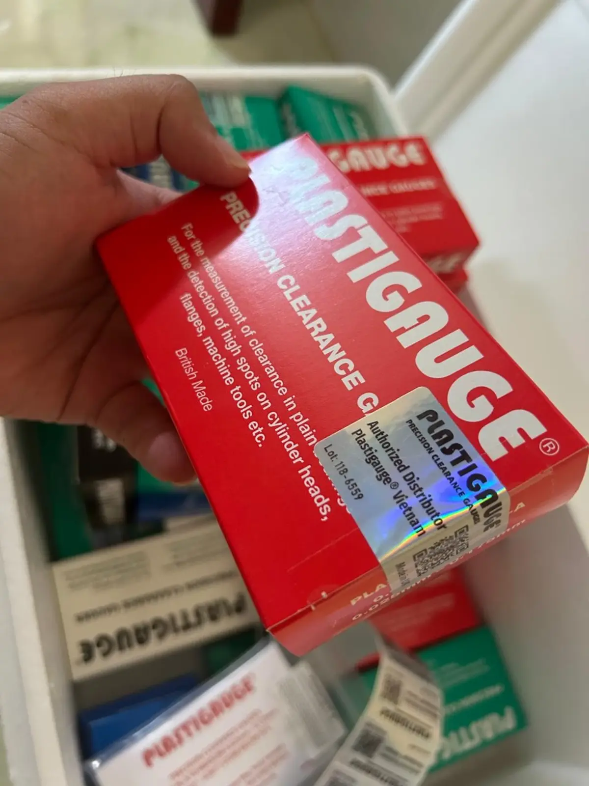 Tay cầm hộp Plastigauge PL-A với tem chính hãng Authorized Distributor